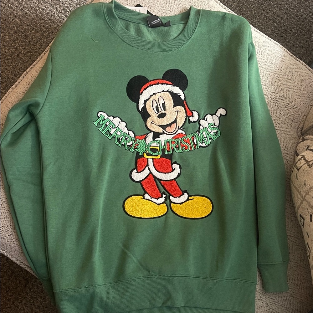 Green Mickey Mouse Christmas Sweatshirt